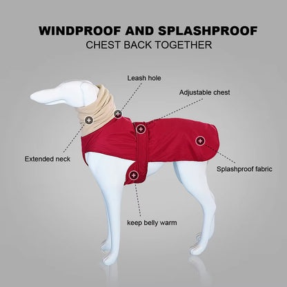 Winter Warm Pet Dog Clothes Waterproof Dog Jacket for Medium Large Dogs Thick Dogs Clothing Coat Greyhound Wolfhound Shepherd